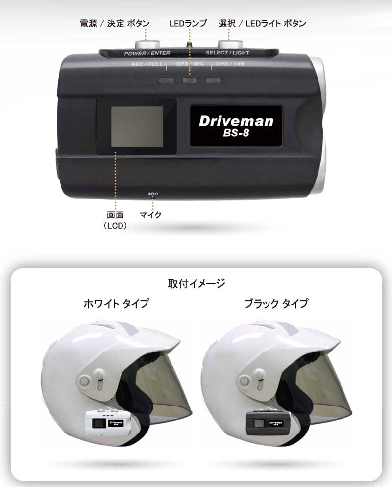 バイク用ドライブレコーダー Driveman BS-8